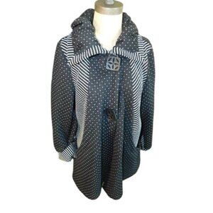 IC by Connie K. Size XL Black White Thick Knit Jacket Artsy